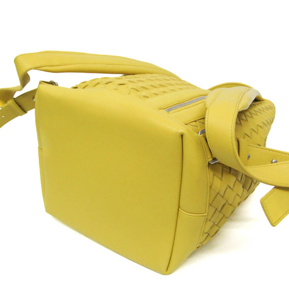 BOTTEGA VENETA Yellow Leather Intrecciato Backpack